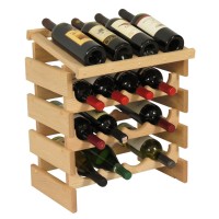 FixtureDisplays® 16 Bottle Dakota Wine Rack with Display Top  104567