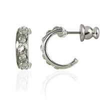 Silver Austrian Crystal Hoop Earrings Surgical Steel E19HPS 106212