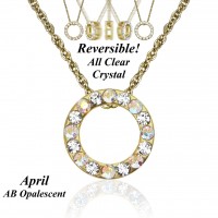 N587BG-04 Gold Birthstone Reversibl Aus Crystal Necklace Apr 106277