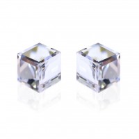 E066 Sparkling Swarovski Crystal 6mm Cube Earrings 106290