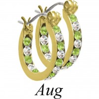 Forever Gold Birthstone Hoop Earrings - August E127BG-08 106307