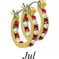 Forever Gold Birthstone Full Hoop Earrings - July E127BG-07 106308
