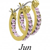 Forever Gold Birthstone Full Hoop Earrings - June E127BG-06 106309