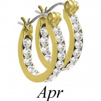 Forever Gold Birthstone Full Hoop Earrings - April E127BG-04 106311