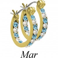 Forever Gold Birthstone Full Hoop Earrings - March E127BG-03 106312