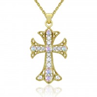 N852 Forever Gold Swarovski Crystal Cross Pendant 106433