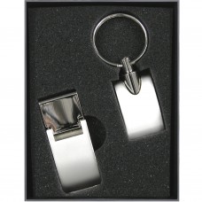 S4946 Designer Gloss & Frost Money Clip & Key Ring Gift Set 106442