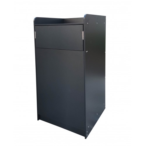 FixtureDisplays® Black Restaurant Fast Food Trash Bin Receptacle with ...