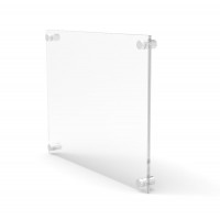 FixtureDisplays® 2 sheets acrylic per set Clear Sign Name Holder Plexiglass 6X6 Wallmount Poster Frame Standoff 119884-6*6