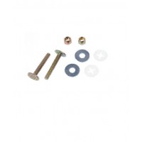 FixtureDisplays® Closet Bolts - Brass - Bagged (style 2) - 2 brass bolts, 2 brass plated open-end nuts, 2 brass plated washers, and 2 plastic stand-up washers 1/4