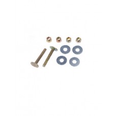 FixtureDisplays® Closet Bolts - Brass - Bagged (style 3) - 2 brass bolts, 4 brass plated open-end nuts, and 4 brass plated washers 1/4