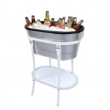 FixtureDisplays® Ice Tub Beverage Ice Bucket with Stand Party Mobile Drink Beverage Rack 12176+21844