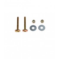 FixtureDisplays® Closet Bolts - Brass Plated- Bagged (style 1) - 2 brass bolts, 2 brass plated open-end nuts, and 2 brass plated washers 1/4