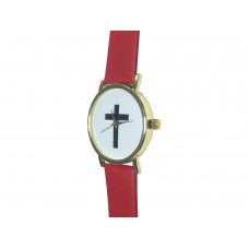 FixtureDisplays® Christian Watch with Cross 13291-RED