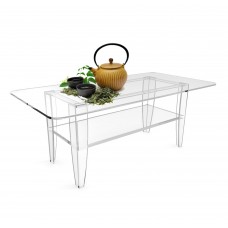 FixtureDisplays® All Clear Coffee Table Plexiglass Frame Glass Tops 14695