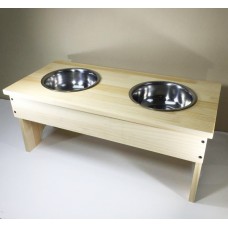 FixtureDisplays® Dog Feeding Station Double Stainless Steel Bowl Food and Water 15242