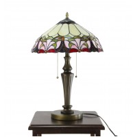 FixtureDisplays® Tiffany Style Elegant 2 Lights Desktop Lamp 16-Inch Shade15719
