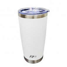 FixtureDisplays® 18oz Stainless Steel Vacuum Insulated Water Coffee Tumbler Cup, Thermal Cup with Spill Proof Sliding Lid, Dishwasher Safe White 15782