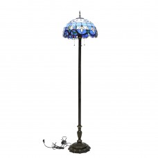 FixtureDisplays® Tiffany Style Elegant Floor Lamp 16-Inch Shade Heavy Base Durable Shade Ornate Floral Pattern 16059-NEW2