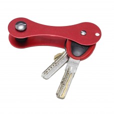 FixtureDisplays® Red Compact Key Holder Keyring Organizer Aluminium Pocket Keychain 16072