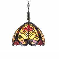 FixtureDisplays® Tiffany Style Glass & Steel Hanging Pendant Ceiling Lamp Fixture 16692