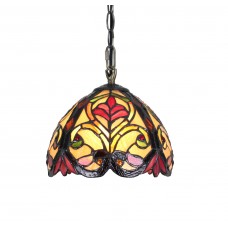 FixtureDisplays® Tiffany Style Glass & Steel Hanging Pendant Ceiling Lamp Fixture 16692