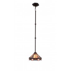 FixtureDisplays® Tiffany Style Elegant Glass & Steel Hanging Pendant Ceiling Lamp Fixture 16693