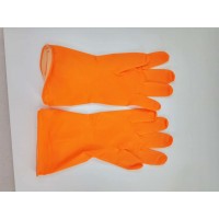 FixtureDisplays® 3 PAIR Latex Household Kitchen Cleaning Dishwashing Rubber Gloves, Cleaning Gloves, Large, Orange 16781-L-ORANGE