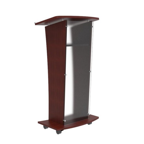 FixtureDisplays® Wood Podium with Frost Acrylic Front Panel, 48