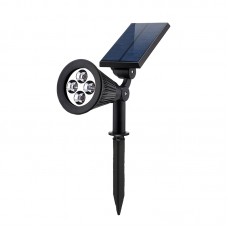 FixtureDisplays® Solar Light Solar Powered LED Adjustable Spotlight Wall Light Landscape Light Bright and Dark Sensing Auto On/Off  Night Lights 18342