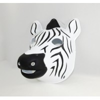 FixtureDisplays® Used Zebra PVC Mask Costume Accessory Child KidsAdult Jungle Animal Holloween 18507