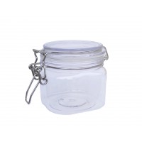 FixtureDisplays® Wire Clasp PET Jar 400 ml Spice Jar Seal Paint Oil Storage Jar Container Lock 18615-400ML