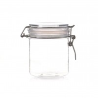 FixtureDisplays® Wire Clasp PET Jar 450 ml Spice Jar Seal Paint Jar Oil Storage Plastic Mason Jar 18615-450ML