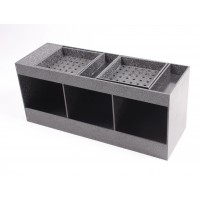 FixtureDisplays® Condiment Organizer w/ (2) Drip Trays, 7 Compartments, Tabletop - Black 19707