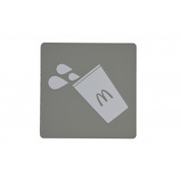 FixtureDisplays® Grey Liquids Storage Sign Recylce Bin Sign McDonalds Beverage Recycle Trash Can Sign 20825LiquidsGREY