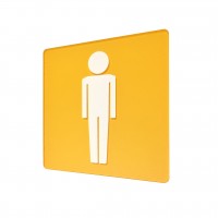 FixtureDisplays® Men's Restroom Yellow 4.75X4.75