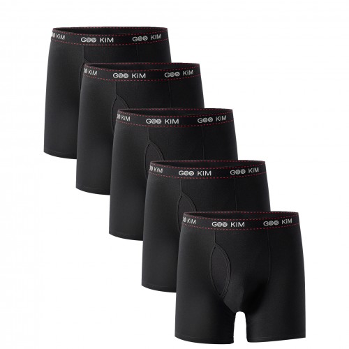 FixtureDisplays® 5PK Men's Soft Cotton Boxer Briefs Fly Front Underwear ...