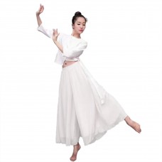 Chifon Women's Wide Leg Pavanna Pants for Yoga, Chinese Traditional or Chinese Classice Dance/ Modern Dance  Practice /Performance - White 21953