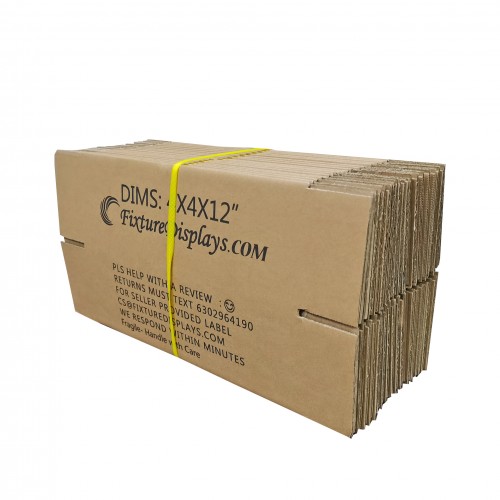 FixtureDisplays® 20 Pack 4 X 4 X 12" Shipping Boxes, Singlewall B Flute ...