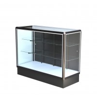 FixtureDisplays® Black aluminum showcase full vision 48 inch frame shelf retail store display AL14B
