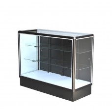 FixtureDisplays® Black aluminum showcase full vision 60 inch frame shelf retail store display AL15B Ship flat