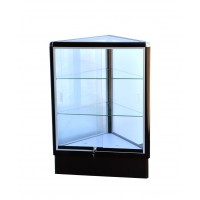 FixtureDisplays® Black triangle corner showcase 20 inch frame shelf retail store display wall  AL8B