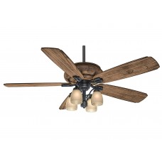 60 inch Transitional Ceiling Fan with 4 Lights and Wall Control in Brown Tahoe Finish (Refurbished) CC5C50C52