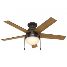 46 inch Contemporary Low Profile Ceiling Fan with Light Kit in Premier Bronze (Refurbished) CC5C92C68