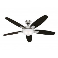 54 inch Contemporary Ceiling Fan in Brushed Nickel with LED Light and Remote Control (Refurbished) CC5C94C76