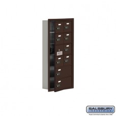 Salsbury Cell Phone Storage Locker - with Front Access Panel - 6 Door High Unit (5 Inch Deep Compartments) - 8 A Doors (7 usable) and 2 B Doors - Bronze - Recessed Mounted - Resettable Combination Locks  19165-10ZRC