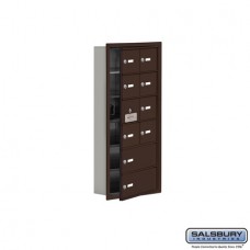 Salsbury Cell Phone Storage Locker - with Front Access Panel - 6 Door High Unit (5 Inch Deep Compartments) - 8 A Doors (7 usable) and 2 B Doors - Bronze - Recessed Mounted - Master Keyed Locks  19165-10ZRK