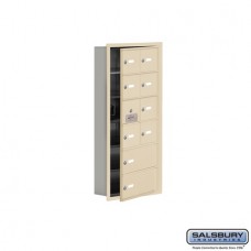 Salsbury Cell Phone Storage Locker - with Front Access Panel - 6 Door High Unit (5 Inch Deep Compartments) - 8 A Doors (7 usable) and 2 B Doors - Sandstone - Recessed Mounted - Master Keyed Locks  19165-10SRK