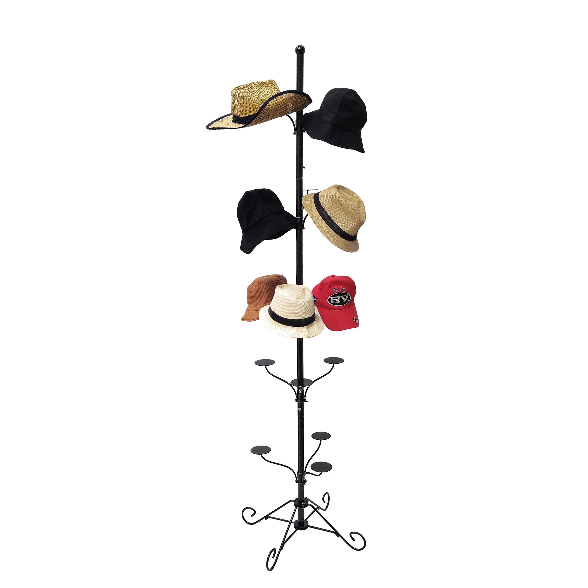 FixtureDisplays 5-Tier 15 Hat Rotating Hat Display Rack Free Standing ...