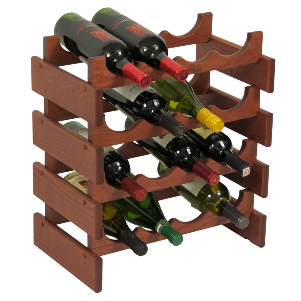 Countertop Oak Wood Wine Rack Wine Bottle Display Stand Wine Rack Wine ...